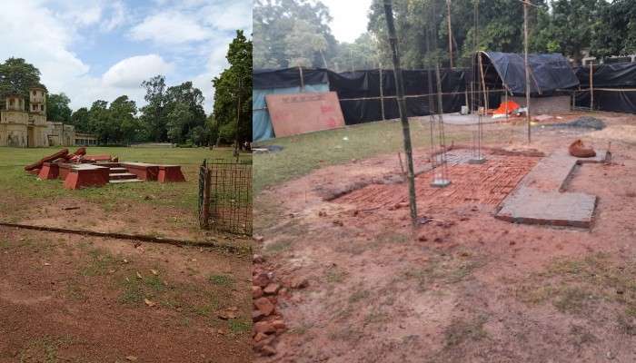 Visva Bharati: 'বিদায়ঘণ্টা' বাজল ঐতিহ্যের ঘণ্টাতলার! পুনর্নির্মাণে প্রশ্ন আশ্রমিকদের Visva Bharati: 'বিদায়ঘণ্টা' বাজল ঐতিহ্যের ঘণ্টাতলার! পুনর্নির্মাণে প্রশ্ন আশ্রমিকদের