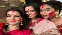 'আপনারা বিবাহিত না অবিবাহিত?' সিঁদুর খেলে প্রশ্নের মুখে Sohini, Raima, Tanushree
