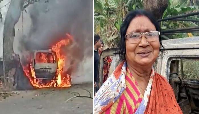 Hooghly Car fire: পর্যটক ভর্তি &#039;গ্যাসের গাড়িতে&#039; আগুন, রাস্তার উপর জ্বলছে &#039;দাউ দাউ&#039; করে!