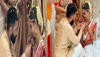 পরনে লাল পাড় সাদা শাড়ি-টেম্পল জুয়েলারি, মালায়ালী রীতি মেনে বিয়ে করলেন মৌনী 