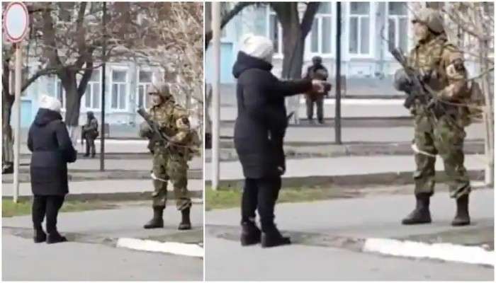 Russia-Ukraine War: &quot;তুমি মারা গেলে সূর্যমুখী ফুল ফুটবে&quot;, রুশ সৈন্যের মুখোমুখি ইউক্রেনিয় মহিলা  