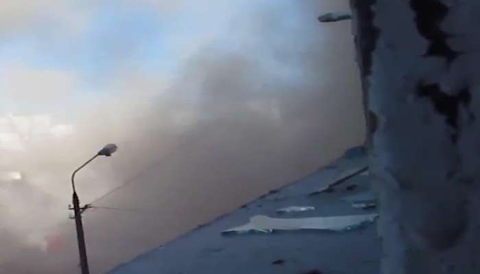 Heavy artillery strikes buildings in Borodyanka, northwest of Kyiv