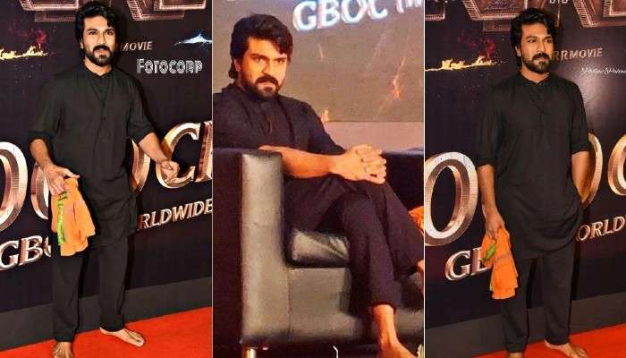 Ramcharan in RRR: ১০০০ কোটির ক্লাবে &#039;আরআরাআর&#039;,সেলিব্রেশন পার্টিতে খালি পায়ে রামচরণ,কিন্তু কেন?