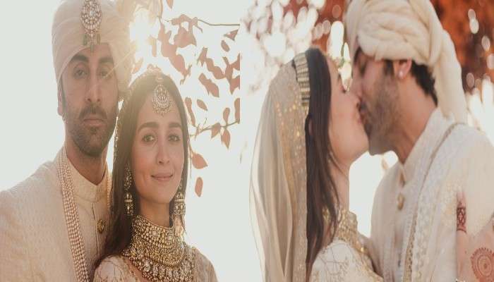 Ranbir Kapoor-Alia Bhatt Wedding Video: বিয়ের পর একসঙ্গে প্রথম ছবি, সাদা-সোনালি রঙের পোশাকে নজরকাড়া নবদম্পতি