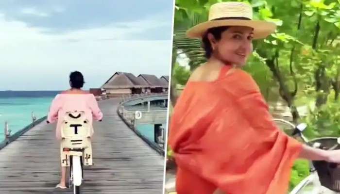 Anushka Sharma : মেয়েকে নিয়ে সাইকেল চালিয়ে মালদ্বীপে ঘুরে বেড়াচ্ছেন অনুষ্কা, সামনে এল ভিডিয়ো