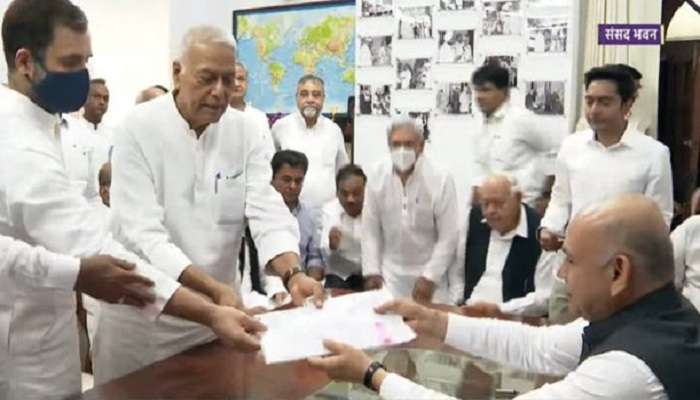 President Election India, Yashwant Sinha: রাহুল-অভিষেক-অখিলেশকে পাশে নিয়ে রাষ্ট্রপতির &#039;দৌড়ে&#039; মনোনয়ন পেশ যশবন্তের