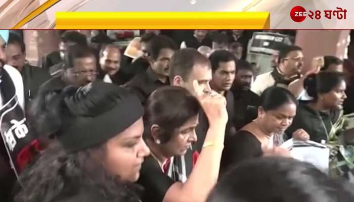 Sonia-Rahul marches in black. Several Congress leaders, including Rahul, were arrested.