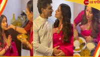 মাছ, মিষ্টি অ্যান্ড মোর! শাঁখা-পলা-সিঁদুর পরে বাঙালি মতে সাধ ভক্ষণ বিপাশার