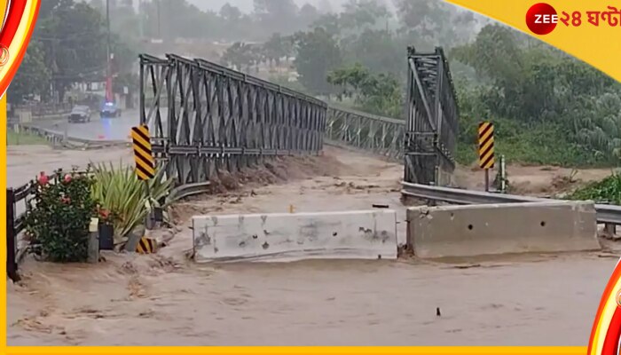 Watch: দেখুন, কী ভাবে নদীর স্রোতে ভেসে গেল লোহার গোটা সেতুই...