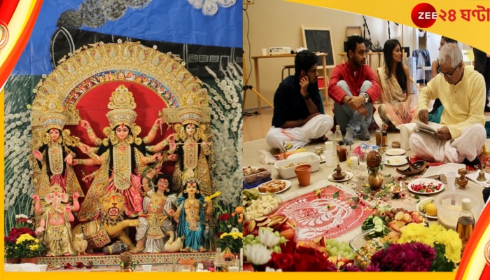 Durga Puja 2022: হেলসিঙ্কির কনকনে ঠান্ডা উপেক্ষা করেই রস্কা-ময় রঙিন পুজো!