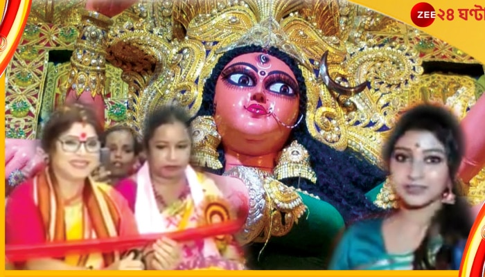 Durga Puja 2022: কোথাও ফিতে কাটলেন; কোথাও বস্ত্র বিতরণ, পুজোয় সাধারণ মানুষের সঙ্গে দুই অভিনেত্রী