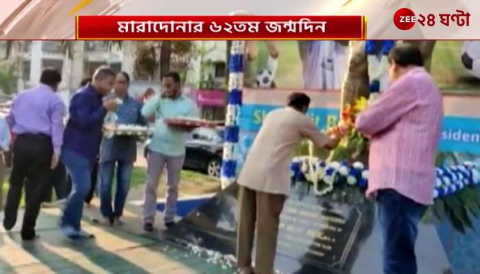 Maradona: Sujit Bose garlanded Maradona's statue to honor his birthday