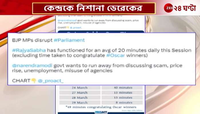 Derek sparked controversy by tweeting details of the parliamentary session