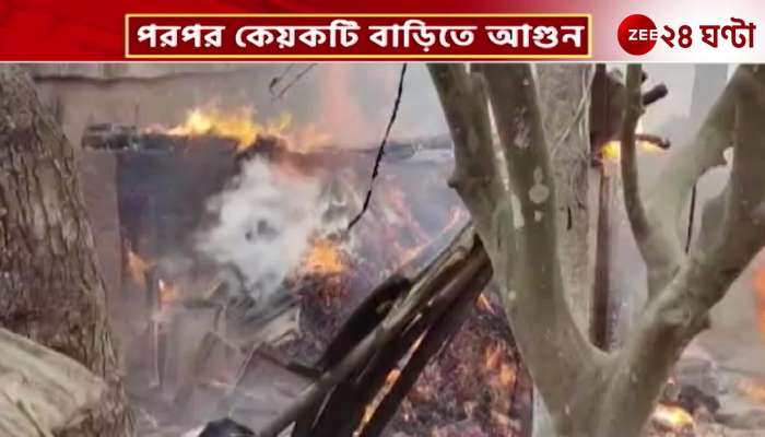 A number of houses have been gutted by fire in Ratua Malda