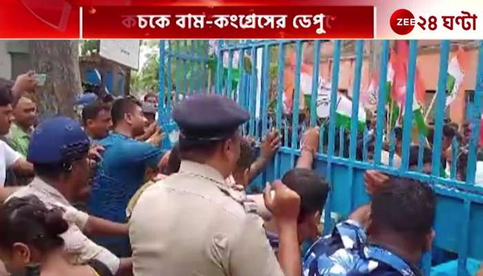 The situation surrounding the Left Cong deputation at Manikchak police station in Malda is in a state of chaos
