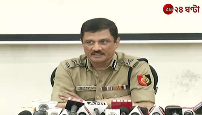  Director General of Police Manoj Malviya addresses a press conference on allegations of harassment in Panchla 