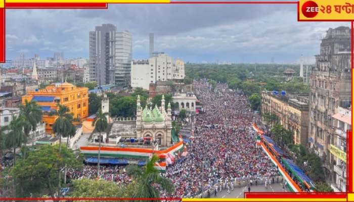 Martyr&#039;s Day Rally: বাদলবাতাসময় শহরের রাস্তায় শুধু কালো-কালো মাথা, হাতে দলীয় পতাকা...