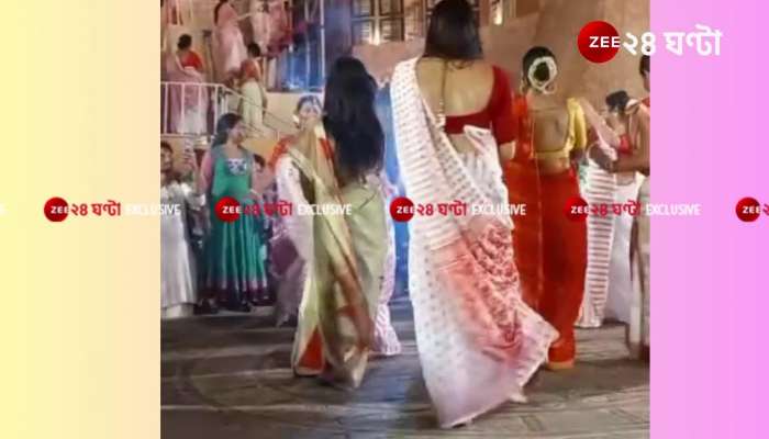Dhunuchi dance on Dashami farewell actress June Malia and Sohini Sarkar