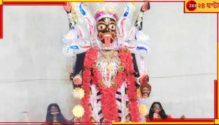 kalipuja 2023: গভীর রাতে পুজোর সময়ে সামনের দিকে ঝুঁকে পড়েন মা কালী...