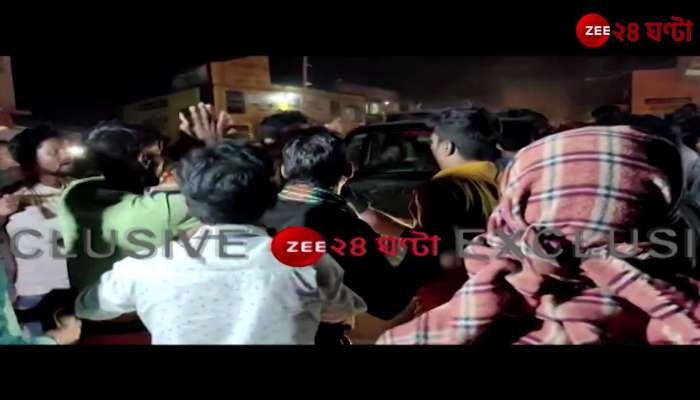 Anupam Hazra In the face of protests in Khairashol Anupam a part of the protest group blocked the car