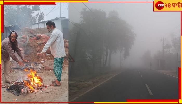 Jalpaiguri: সকাল থেকেই ঘন কুয়াশায় ঢাকা পথঘাট, কড়া ঠান্ডার মোকাবিলা আগুনেই... 