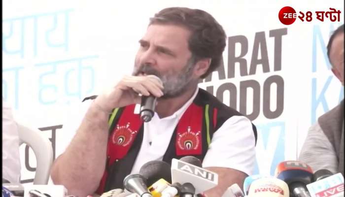 Rahul at a press conference on the third day of Bharat Jodo Nyay Yatra