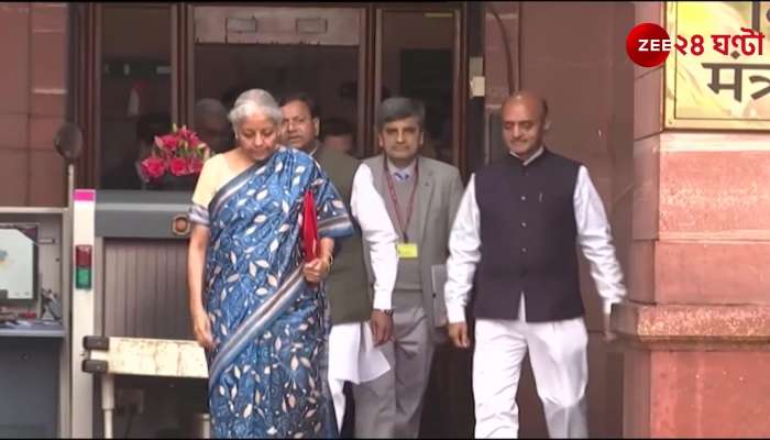 Nirmala stirs Bengals emotions in Kanthastitch saree on the way to present the budget 