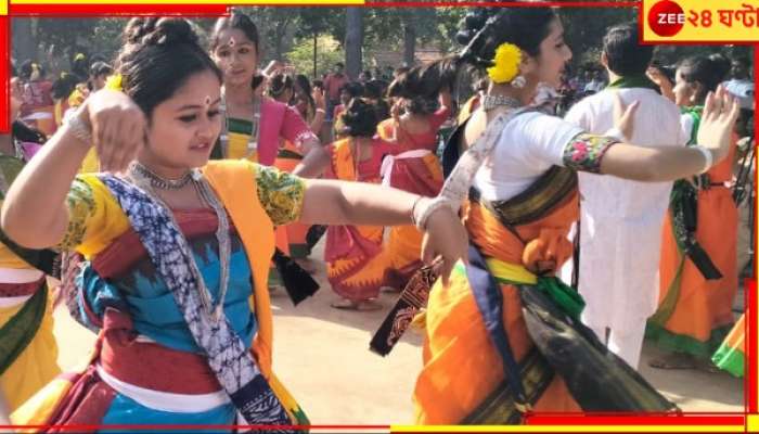 Shantiniketan | Vasantotsav: প্রথম ফাল্গুনেই বসন্তকে আবাহন জানাল শান্তিনিকেতনের &#039;পাঠভবন&#039;...