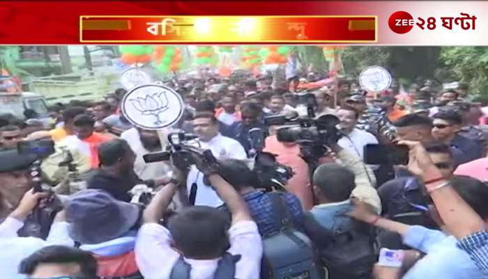 Suvendus rally in Basirhat in support of BJP candidate Rekha Patra