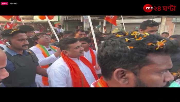BJPs rally led by Suvendu in campaigning for votes in Canning