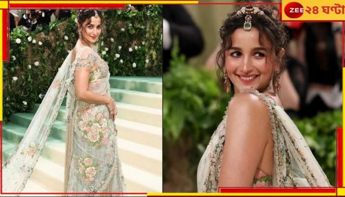 Alia Bhatt: ১৬৩ জন কারিগর, ১৯৬৫ ঘণ্টায় তৈরি সব্যসাচীর শাড়িতে মেট গালায় তাক লাগালেন আলিয়া