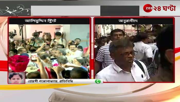 Crowds of devotees pay their last respects by pushing the gate at Alimuddin 