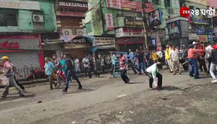 Beating the police in the peaceful procession in Navanna campaign