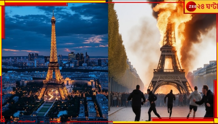 Eiffel Tower Fire: ছবি ও কবিতার দেশে মহা বিপর্যয়! ক্রিসমাস ইভে বীভৎস আগুন আইফেল টাওয়ারে, ১২০০ ট্যুরিস্ট...