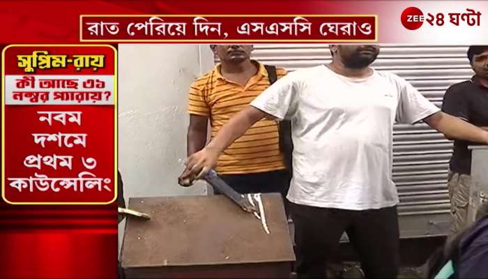 Strict police patrolling in SSC building education workers on hunger strike at board