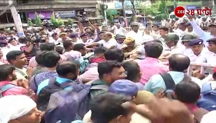 Chaos at Hazra crossing during protest by jobless candidates clash with police 