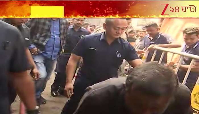 Massive fire at Ezra Street in Kolkata Fire Minister Sujit Bose present at the spot