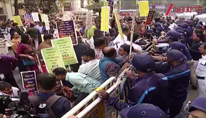 SIR in Bengal Chaos erupts as TMC aligned BLOs stage an agitation outside the CEO office