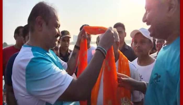 Dilip Ghosh welcomed with floral garlands